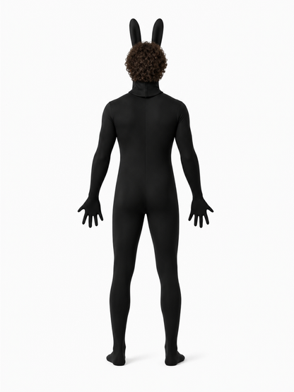 Rabbit Jumpsuit with Long Ears and Face back view