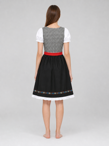 Folk-Style Carnival Dress with Bonnet back view 2