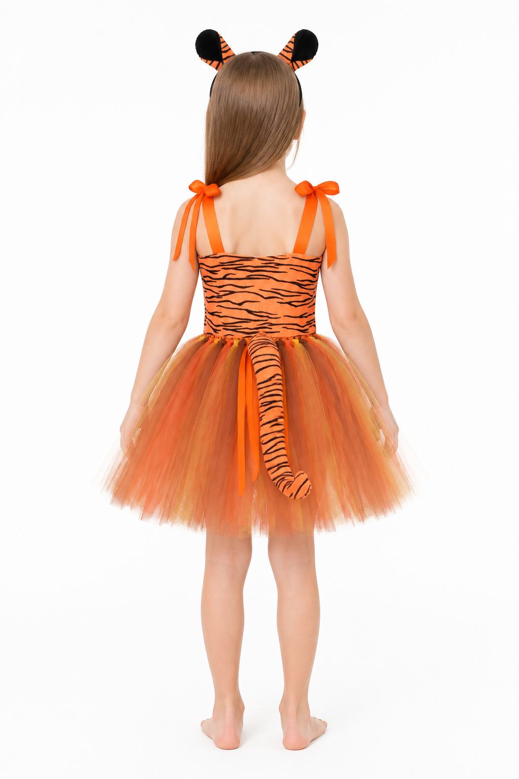 Tiger Costume with Full Skirt, Ears, and Tail back view