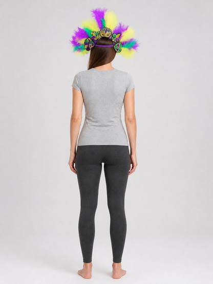 Halloween Carnival Headpiece with Feathers and Mask back view