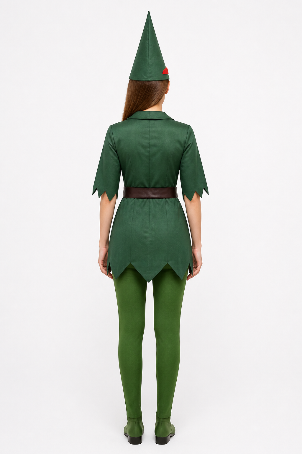 Peter Pan Cosplay Costume with Hat and Pants back view