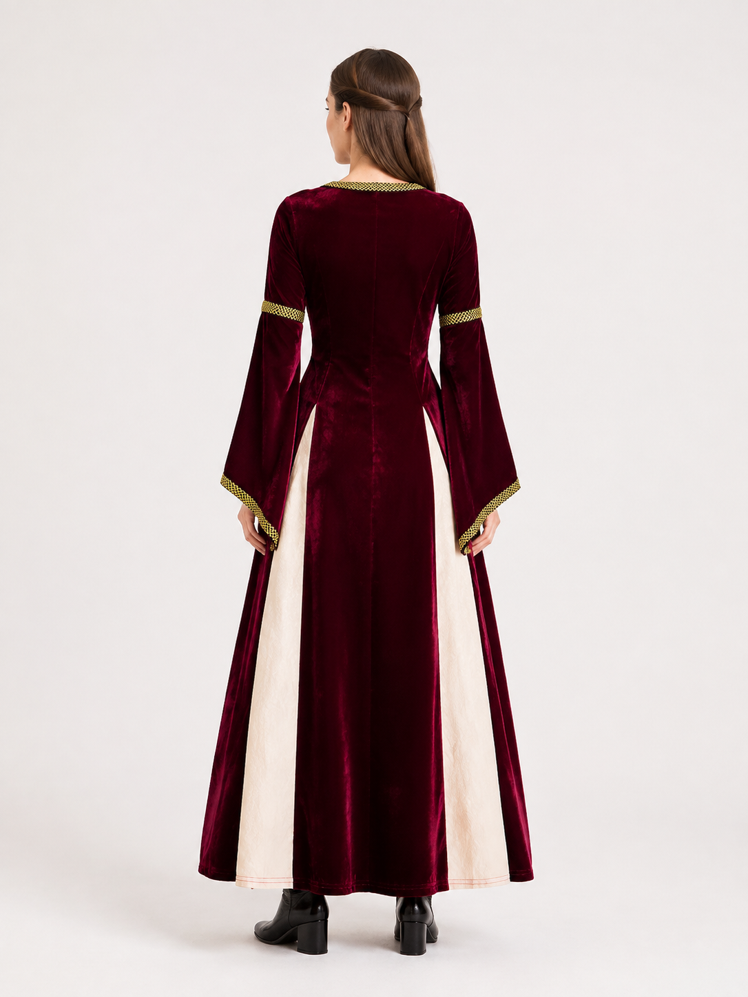 Medieval Long-Sleeve Stage Dress back view