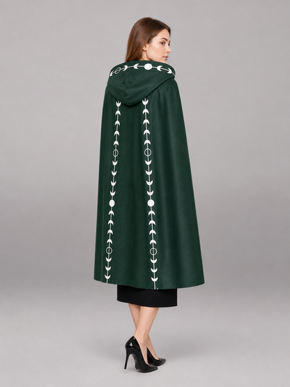 Green Hooded Carnival Cloak for Cosplay