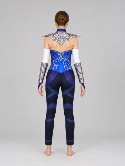 Kitana Cosplay Costume: Blue Armor with Mask