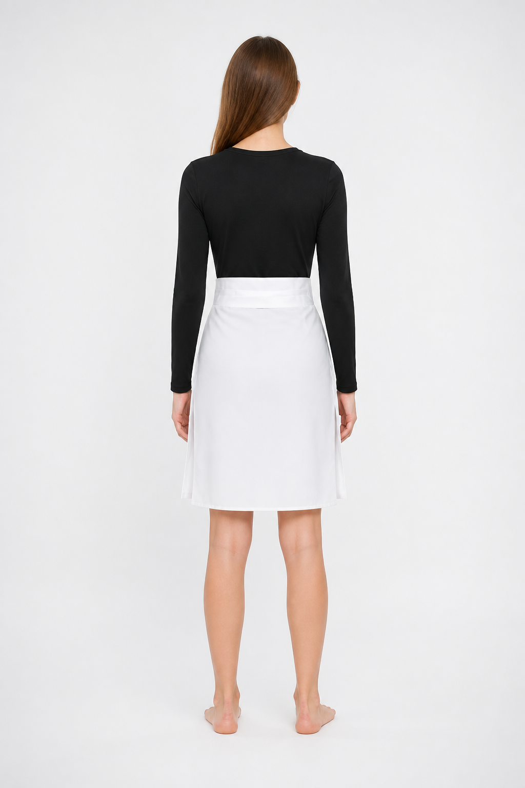 Rin Nohara Cosplay Costume: Tie-Front Top and Skirt back view