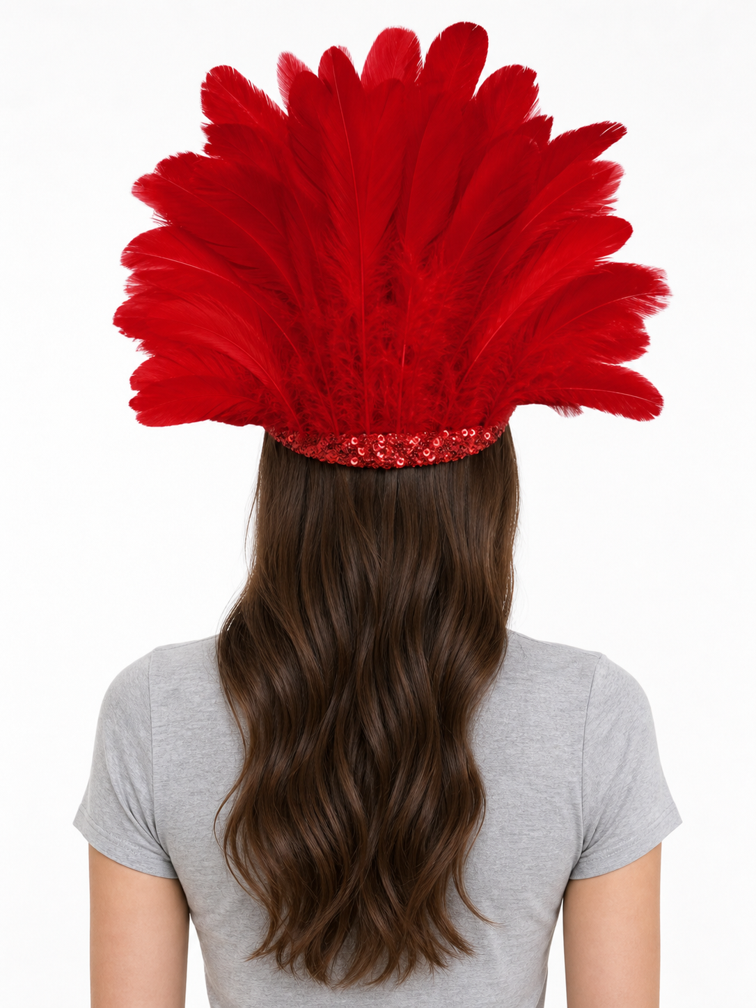 Carnival Headpiece with Red Feathers