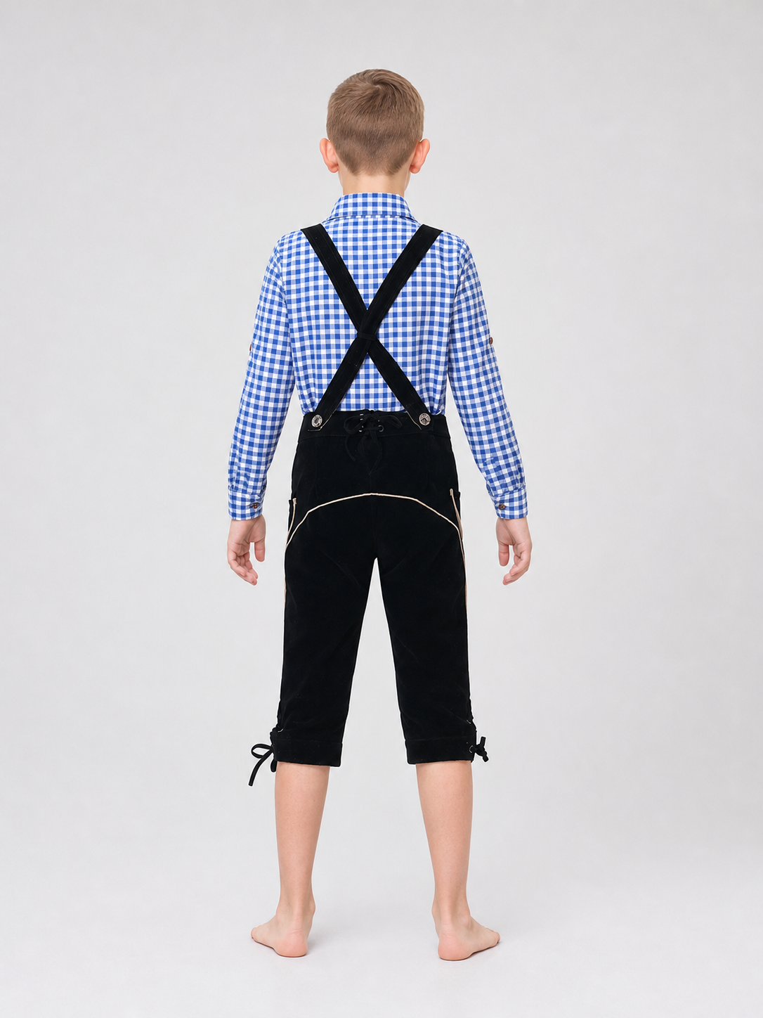 Kids' Plaid Suspender Suit for Celebrations