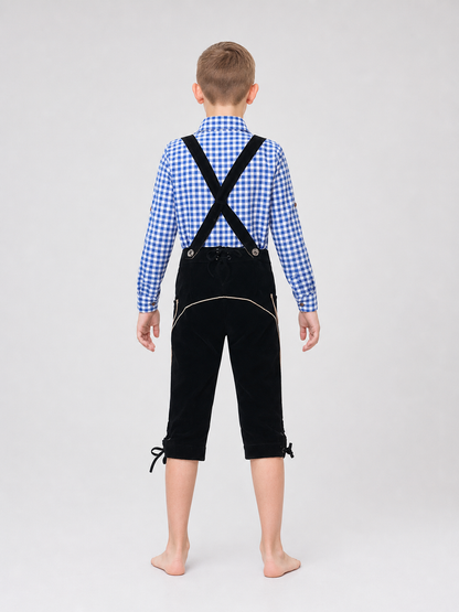 Kids' Plaid Suspender Suit for Celebrations