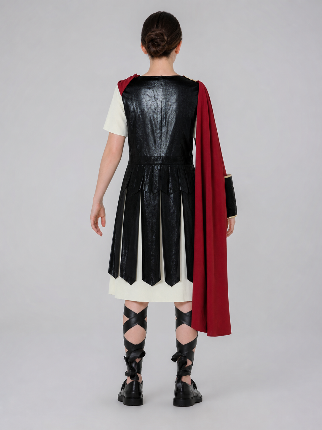 Character Costume: Retro Dress with Cape and Belts back view