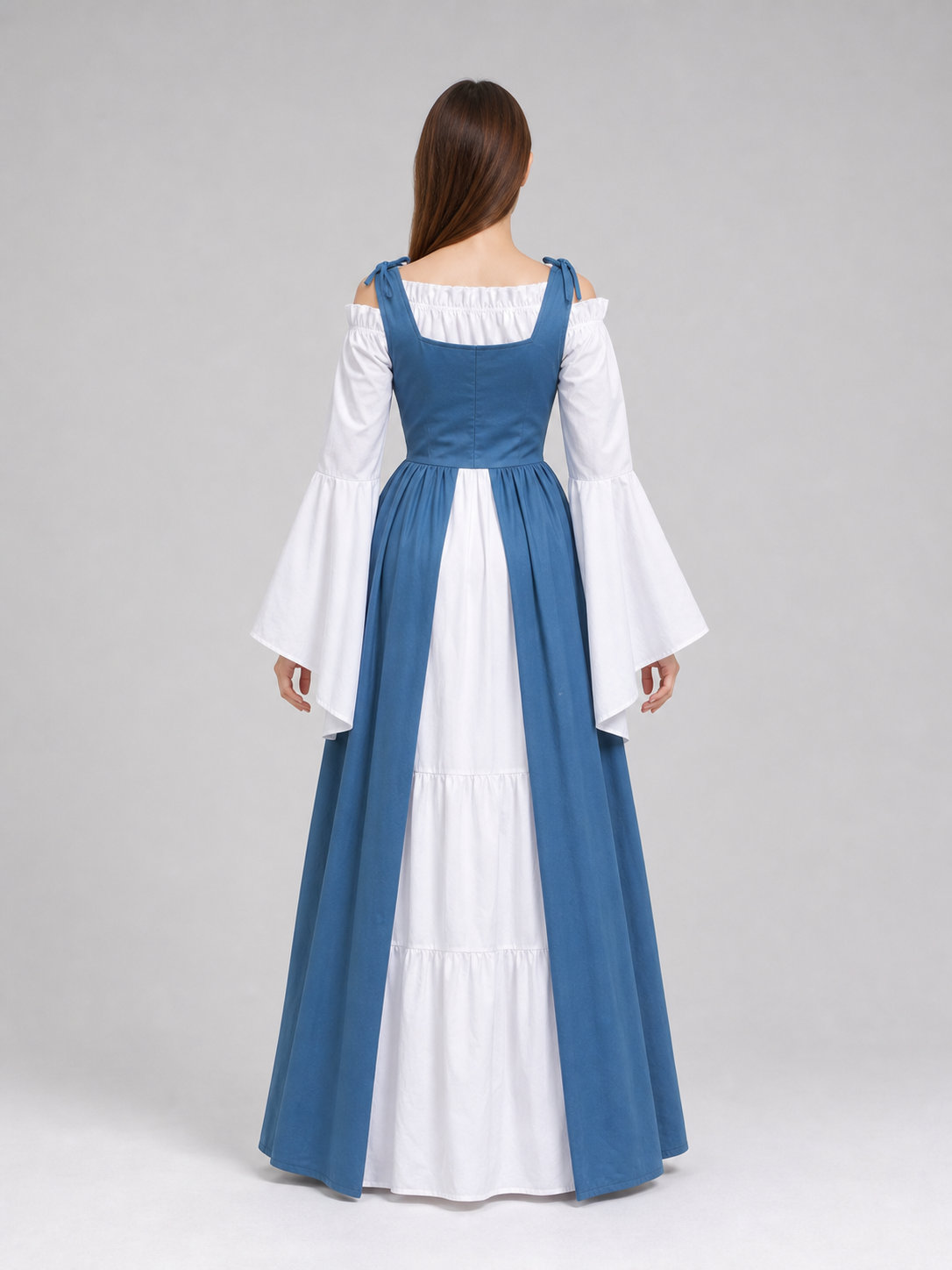 Medieval-Style Dress with a Square Neckline