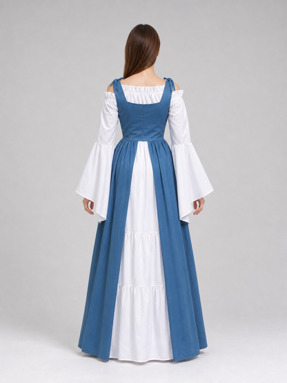Medieval-Style Dress with a Square Neckline