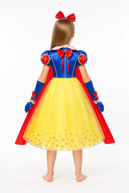 Snow White Costume with Cape and Headband for Carnival back view