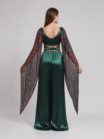 Fantasy Dress with Cape and Gold Headdress