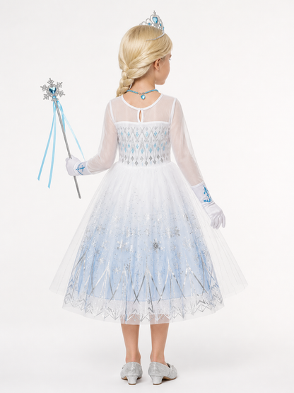 Snow Queen Costume for Halloween and Cosplay back view
