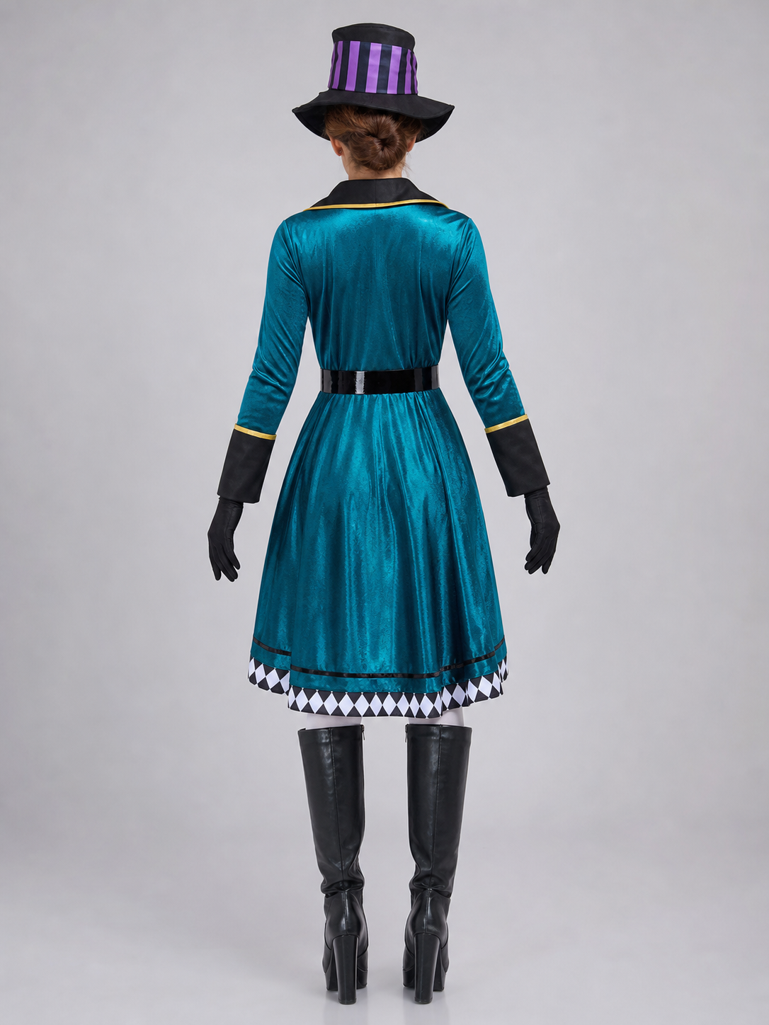 Stage Costume with an Asymmetrical Skirt and Top Hat