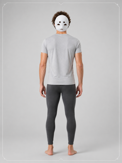 Halloween Mask, White or Light Gray, Blank back view