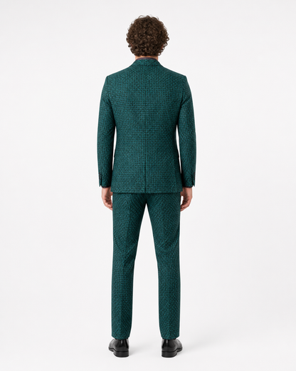 The Riddler Gotham Cosplay Three-Piece Suit back view