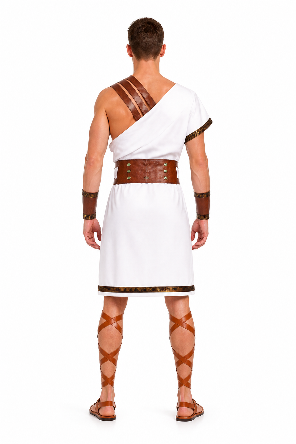 Historical Ancient Greek-Style Costume with Belt back view