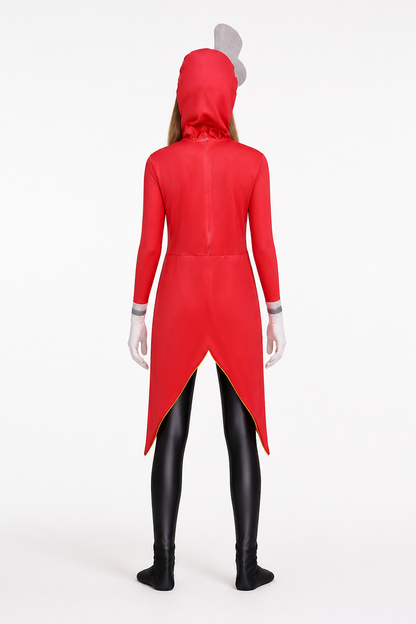 Clown Cosplay Costume, Red Jumpsuit back view