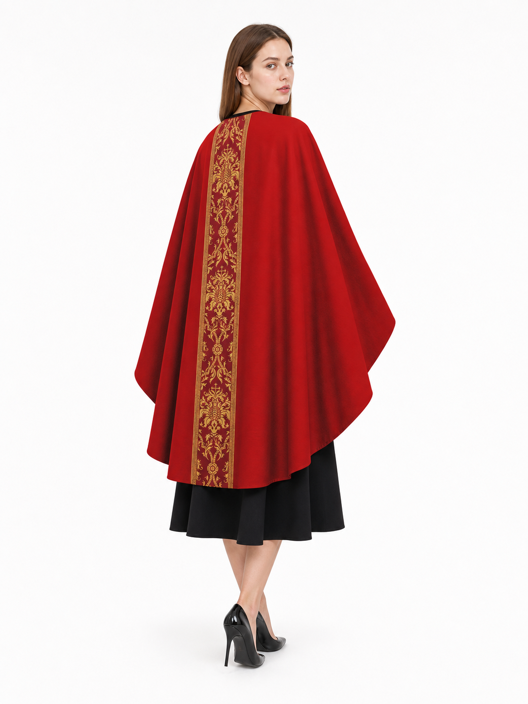Red Carnival Cloak with Hood, Long