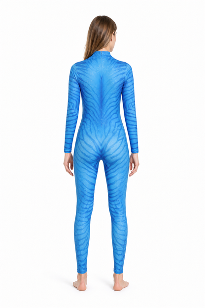 Avatar 3 Blue One-Piece Cosplay Costume back view