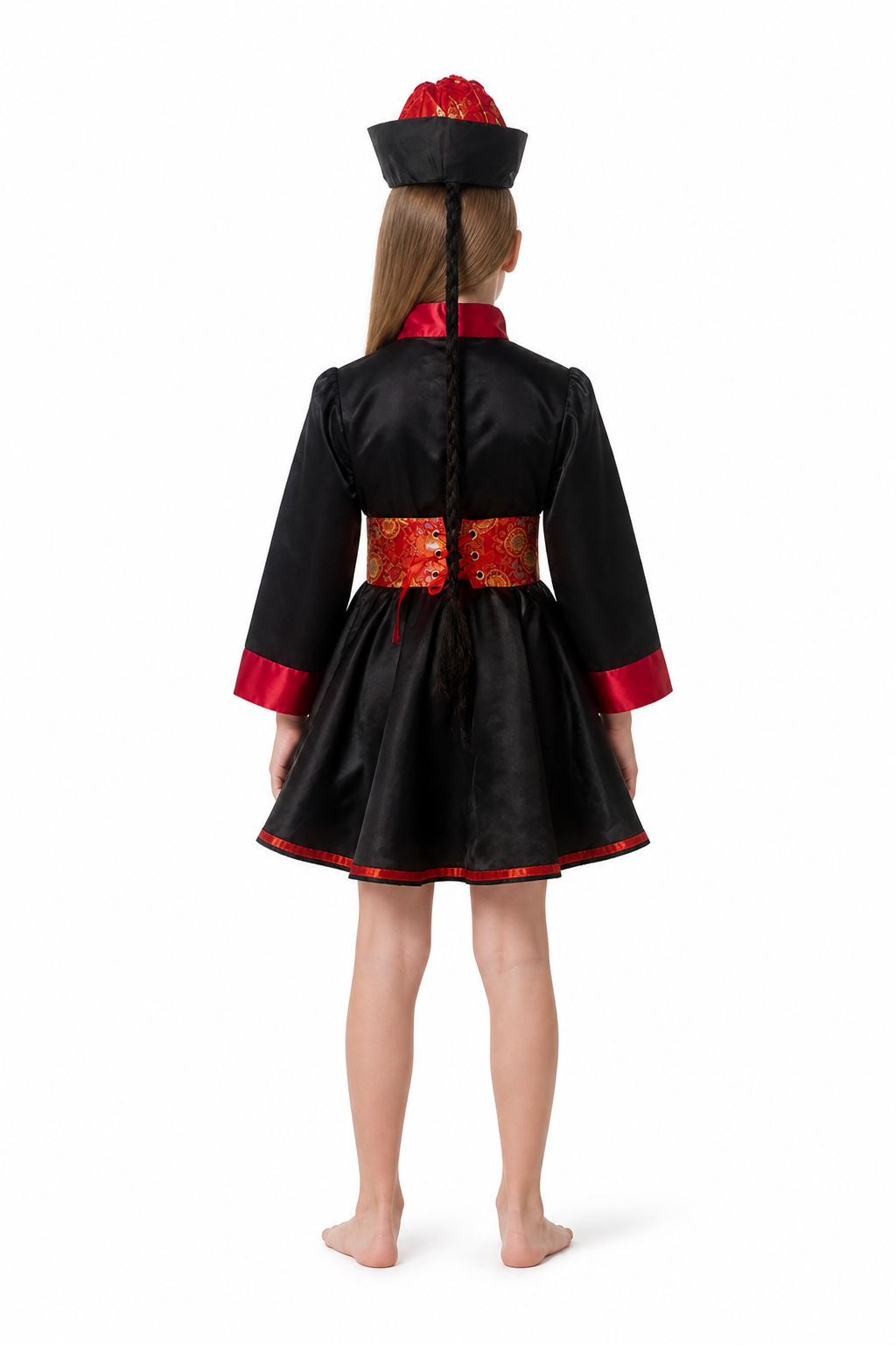 Zombie Costume Dress with Red Belt for Halloween back view