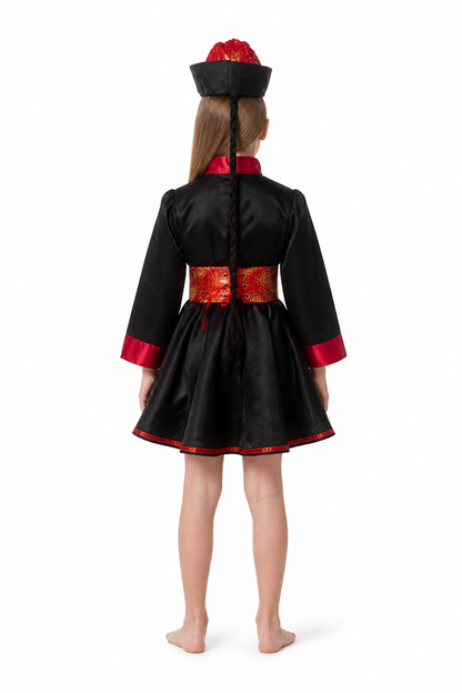 Zombie Costume Dress with Red Belt for Halloween back view