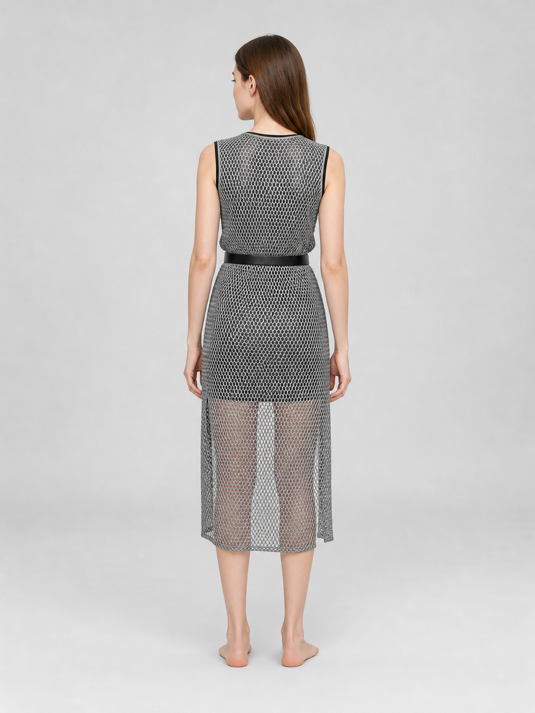 Sleeveless Renaissance-Style Dress with Slits