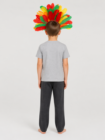 Carnival Headpiece with Multicolored Feathers back view 2