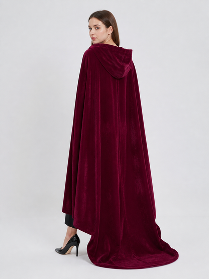 Burgundy Hooded Carnival Cloak for Cosplay