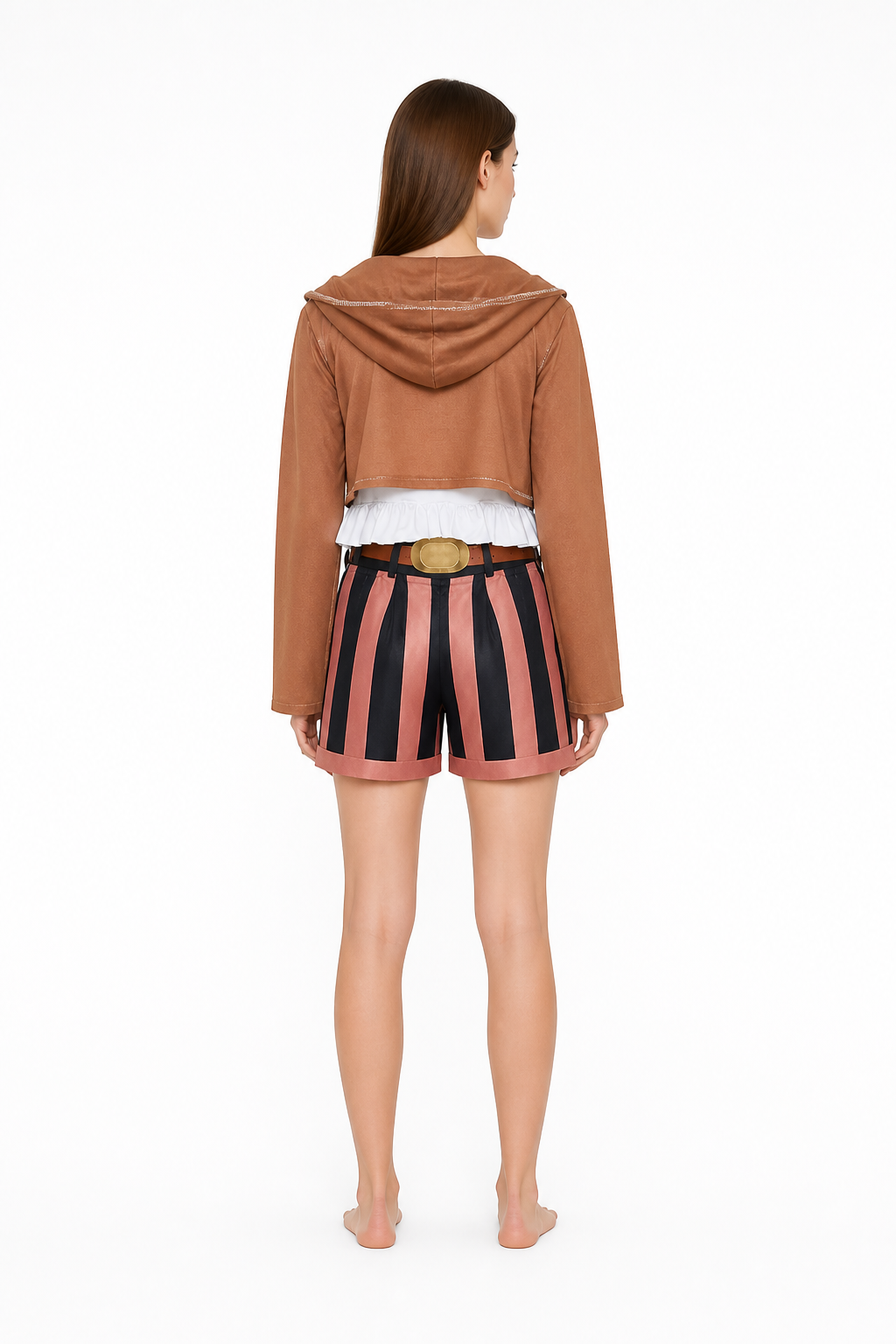 One Piece Bonney Cosplay Costume with Shorts back view