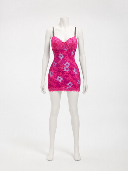 Floral Print Dress with Thin Straps back view