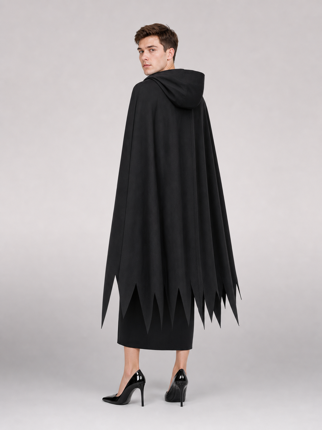 Black Carnival Cloak with Hood and Mask