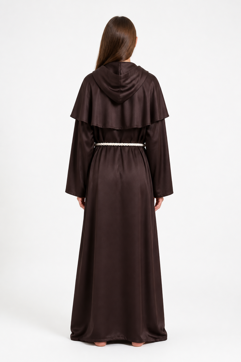 Long Robe with a Pointed Hood and Belt back view