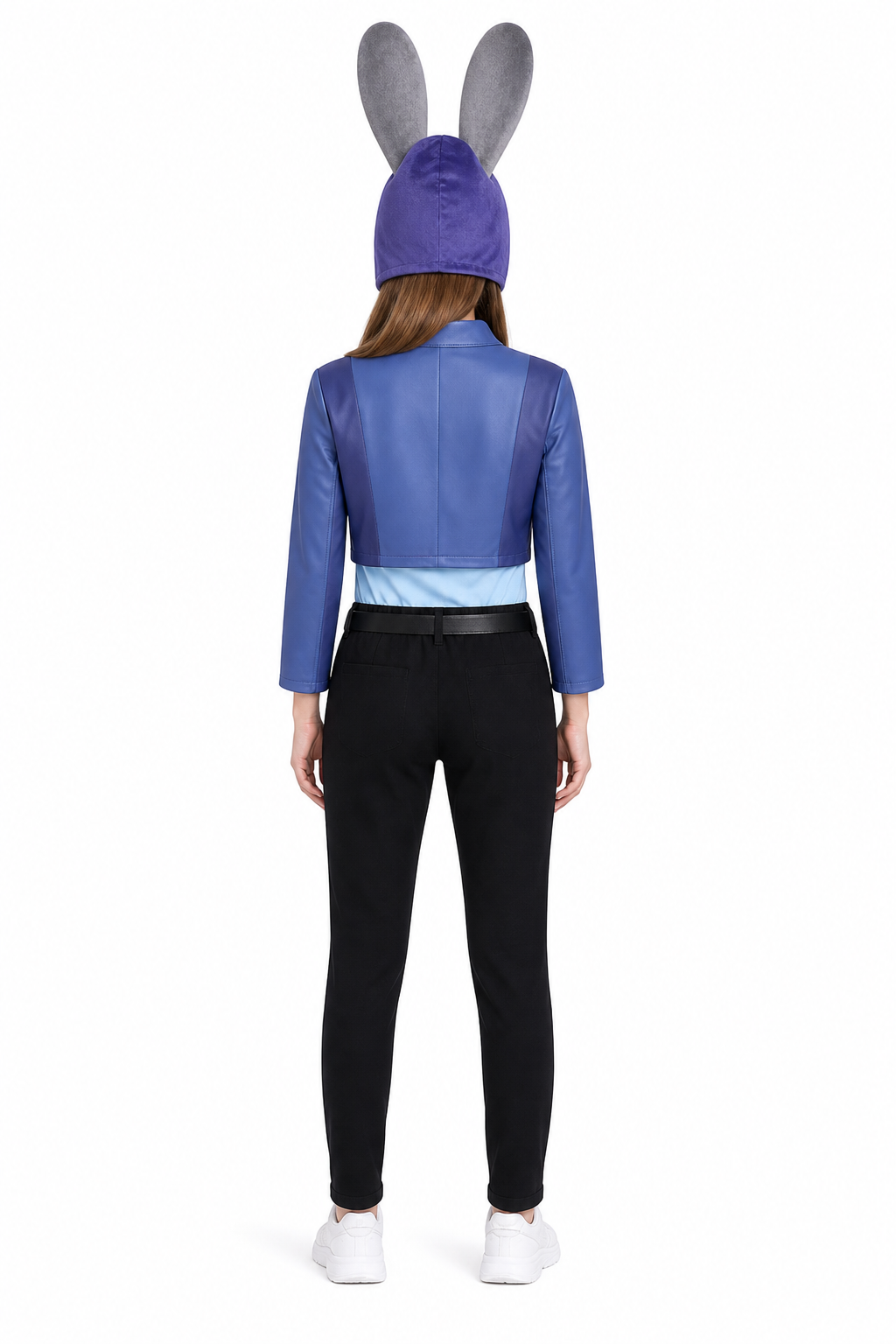 Bunny Cosplay Costume with Ears, Jacket, and Pants back view