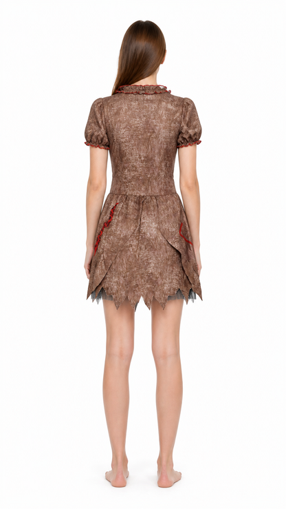 Short Ruffled Carnival Dress with Zipper