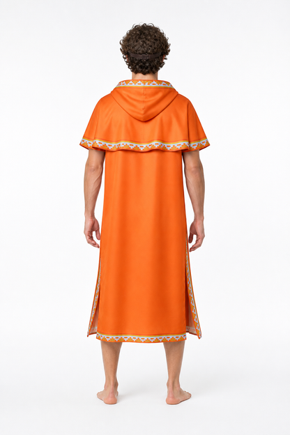 Cosplay Costume, Hooded Cape and Glasses back view