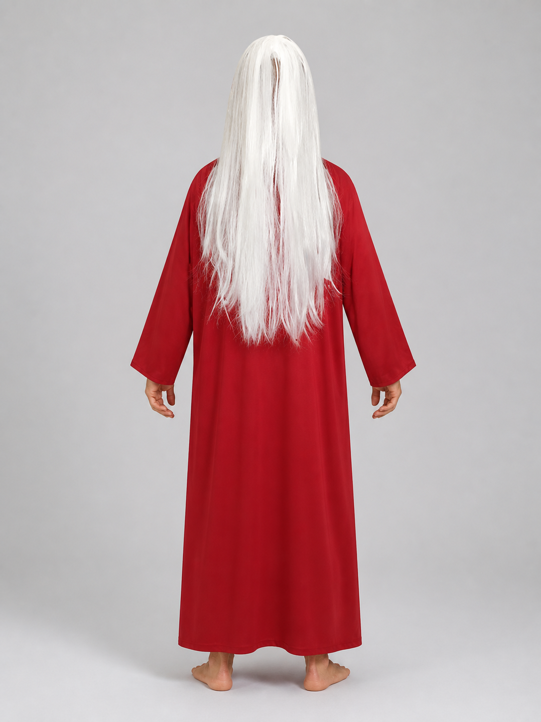 Long Straight White Wig, 75 cm, for Cosplay and Halloween back view