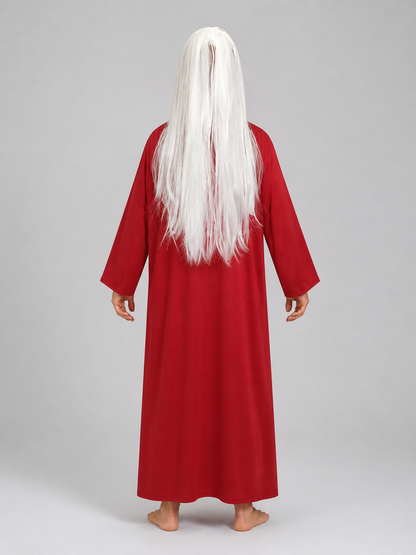 Long Straight White Wig, 75 cm, for Cosplay and Halloween back view