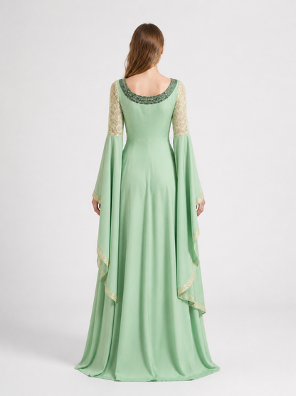 Cosplay Dress with Long Sleeves and a Train back view