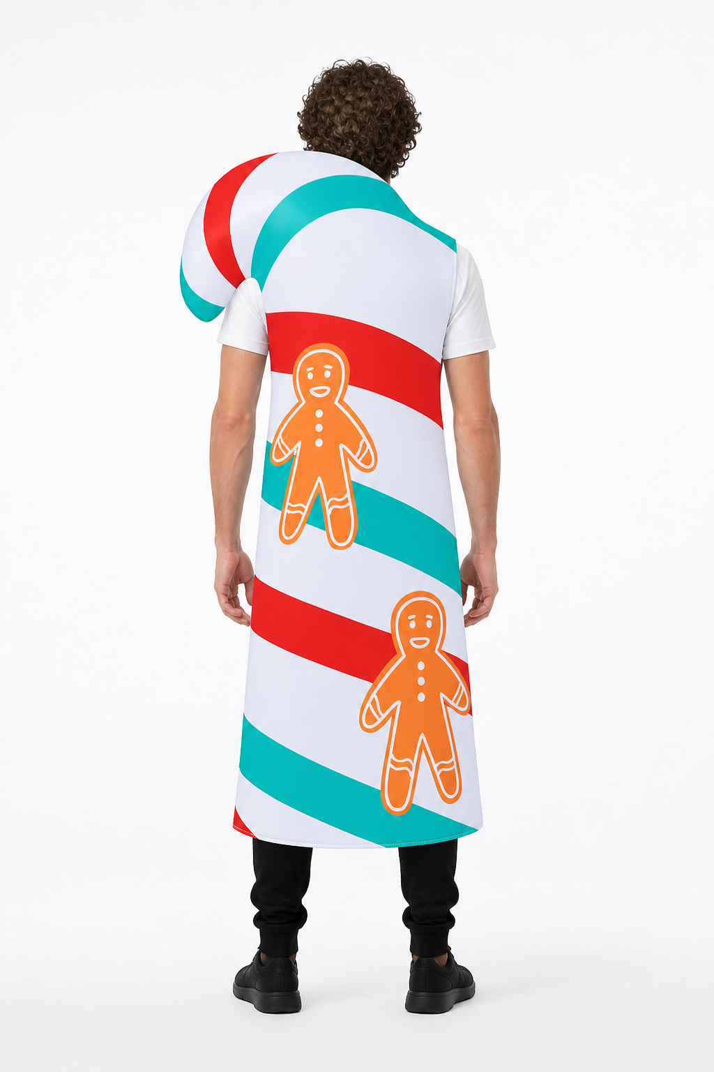 Carnival Candy Cane Jumpsuit with Hood back view