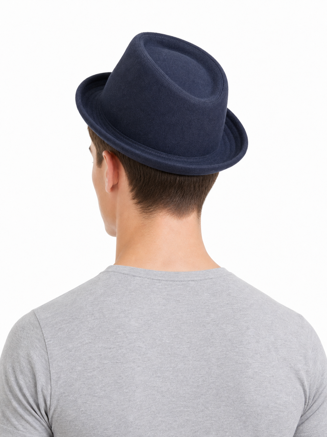 Dark Blue Wool Felt Carnival Bucket Hat