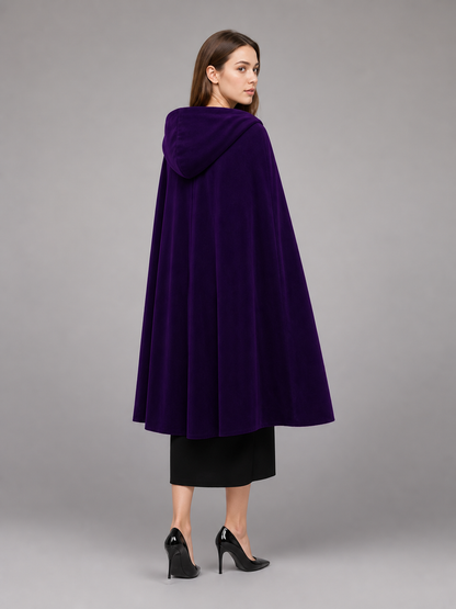 Purple Hooded Costume Cloak