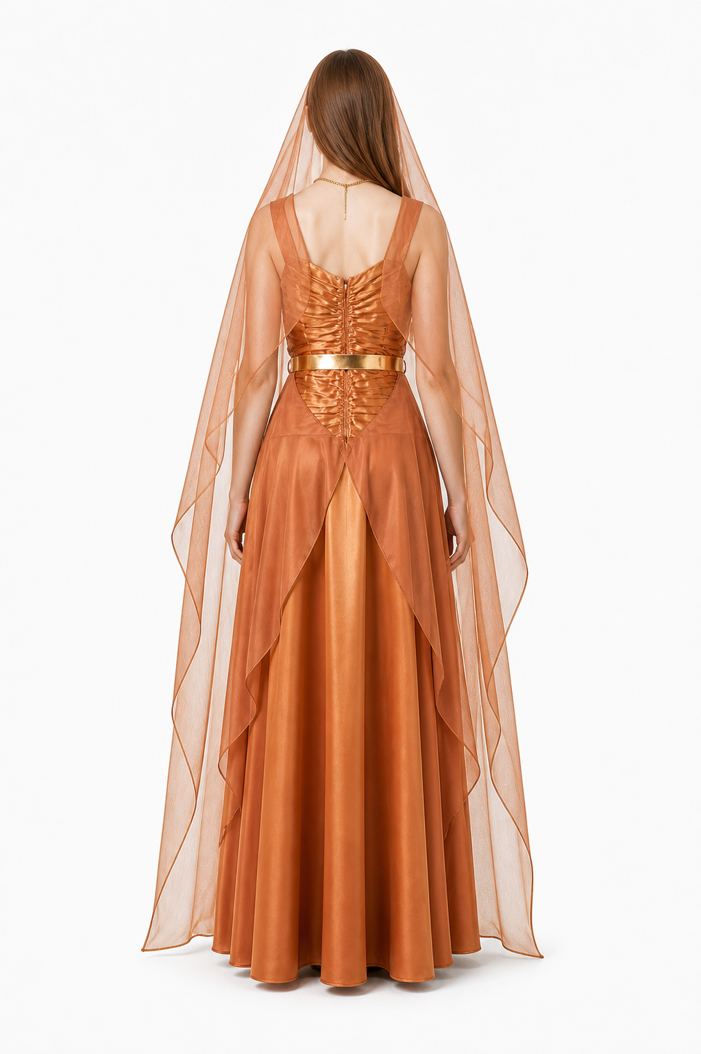 Mon Mothma Costume from Star Wars with Veil back view