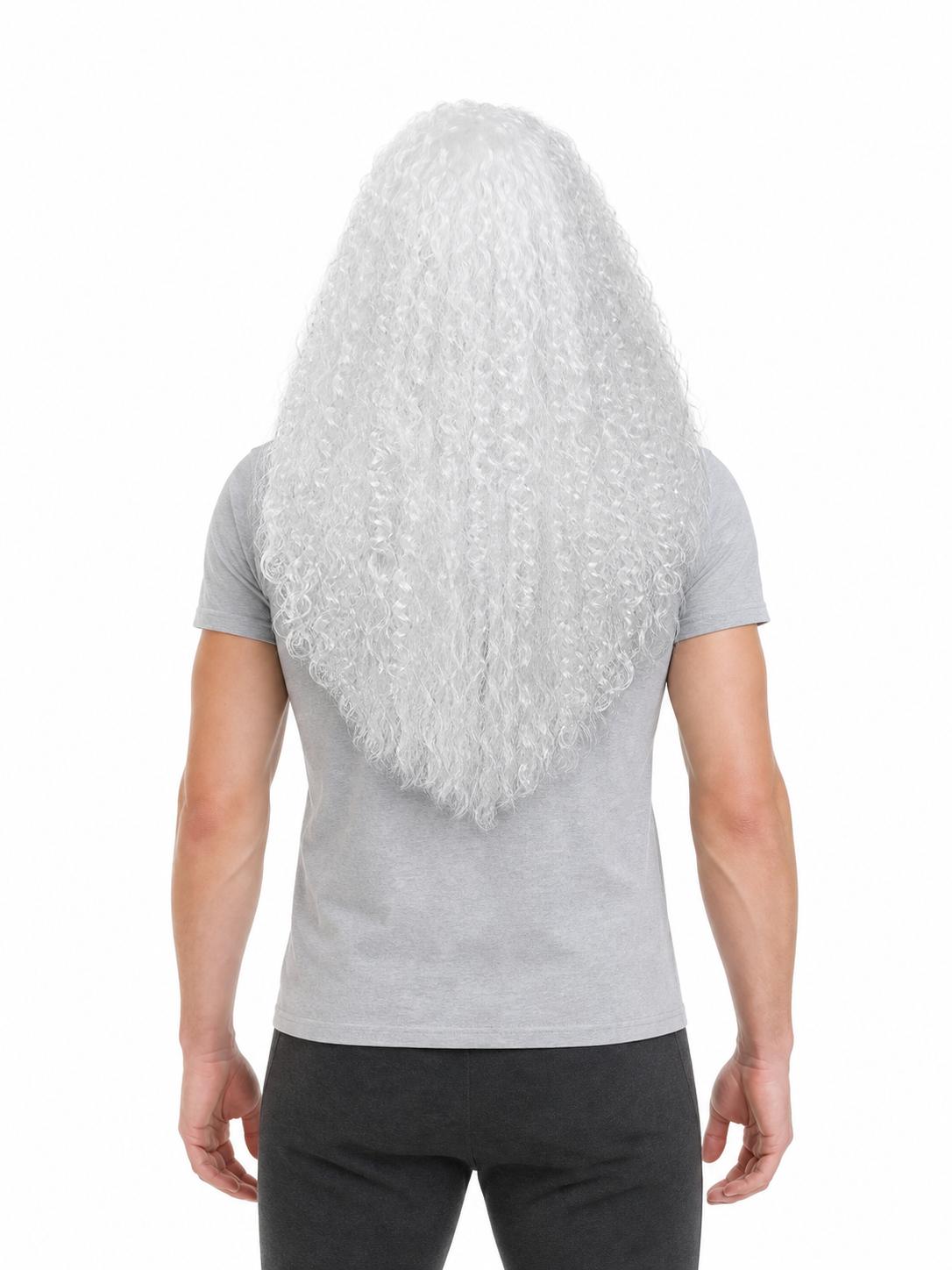 White Carnival Wig with Long Beard