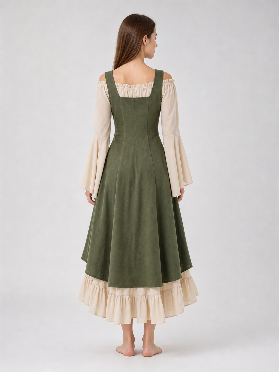 Medieval-Style Lace-Up Pinafore Dress
