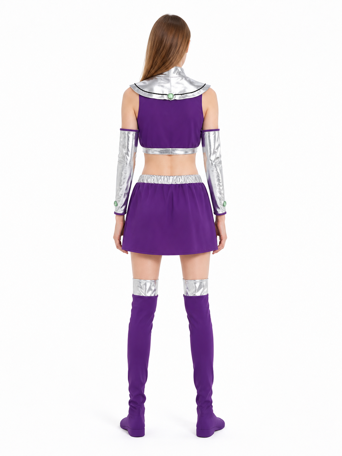 Raven Purple Costume with Short Skirt for Cosplay back view