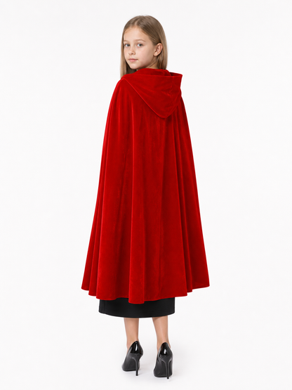 Red Carnival Cape with a Large Hood