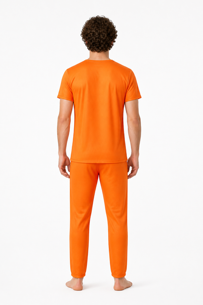 Carnival Costume: Prison Uniform, T-Shirt and Pants back view