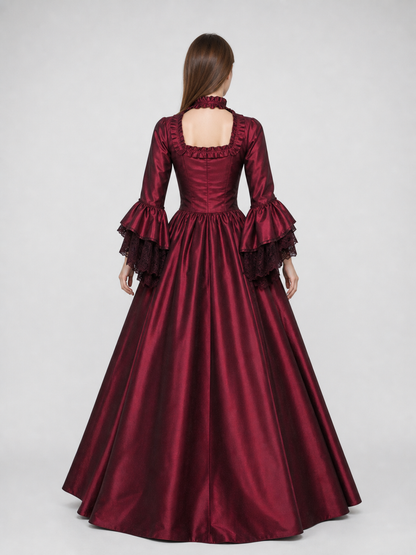 Long Gothic Victorian-Style Dress back view 2
